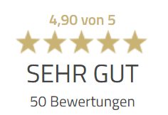 4,90 von 5 - Sehr Gut - 50 Bewertungen auf ProvenExpert